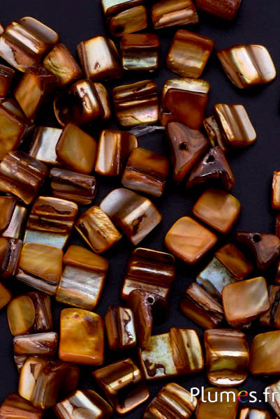 Perles acryliques - Ø 5-7  mm - marron-beige
